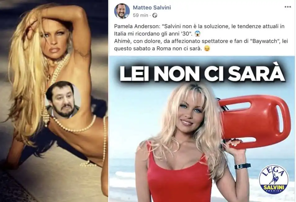 pamela anderson matteo salvini