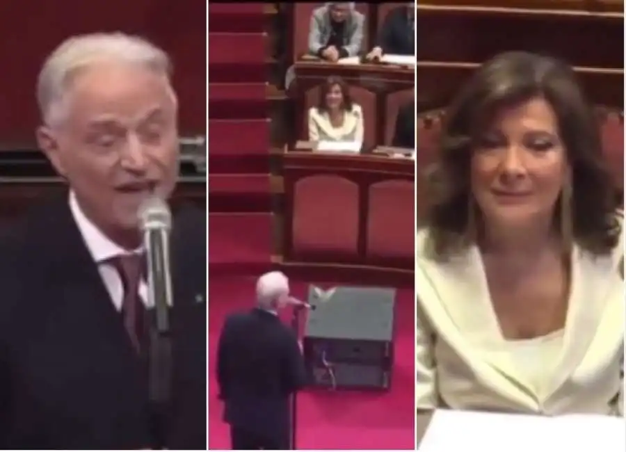 amedeo minghi intona vattene amore e la presidente del senato casellati