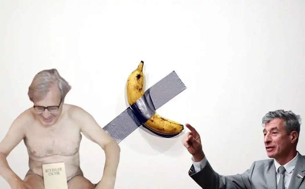 banana maurizio cattelan vittorio sgarbi