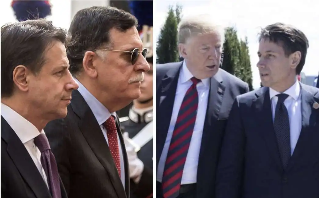 giuseppe conte donald trump al sarraj