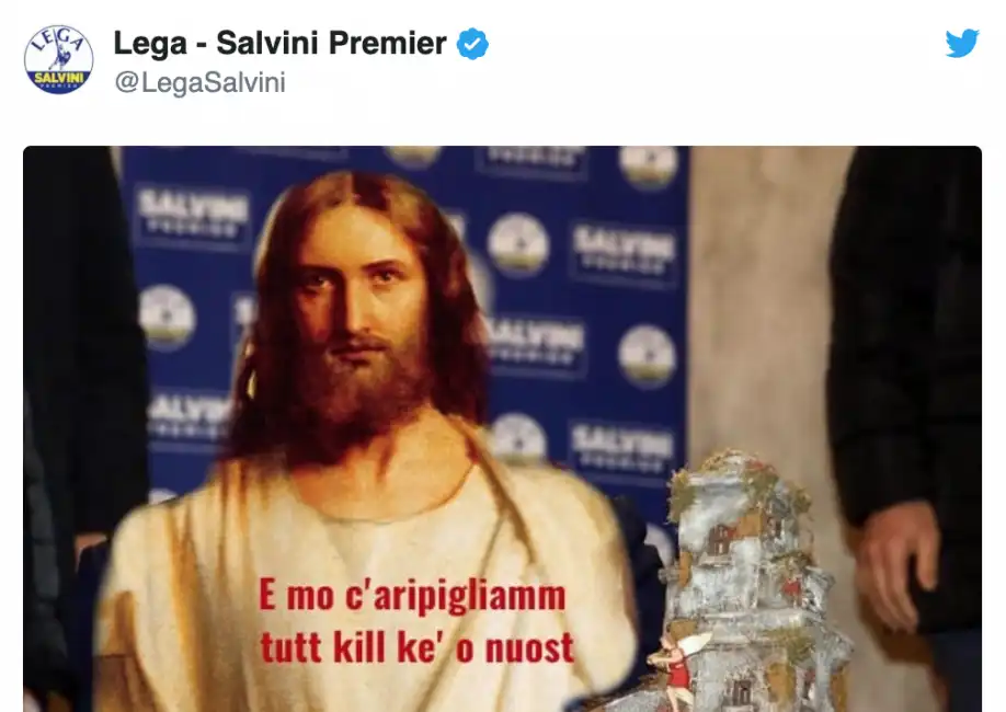 lega tweet gesu' gomorra matteo salvini bestia