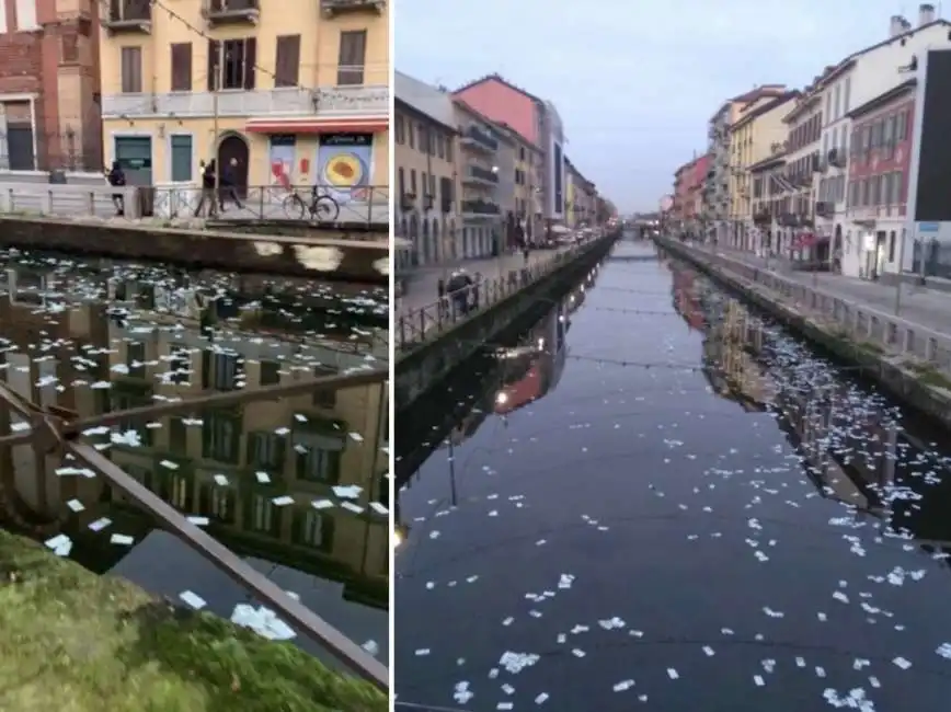 milano, banconote da 100 euro sui navigli