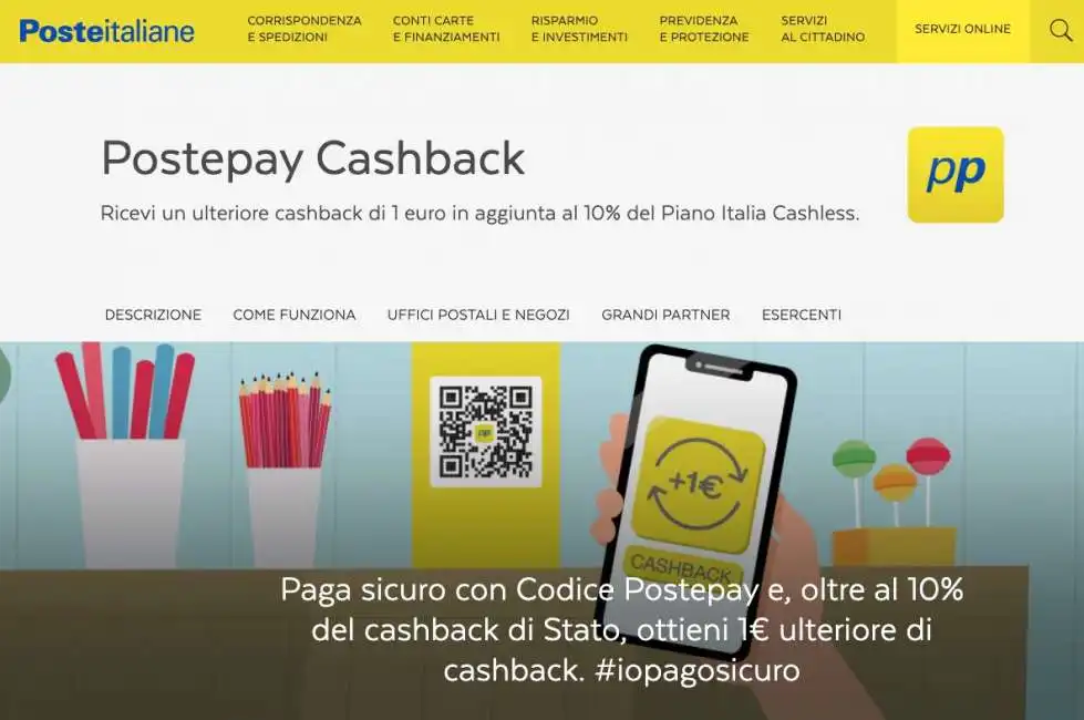 poste italiane cashback