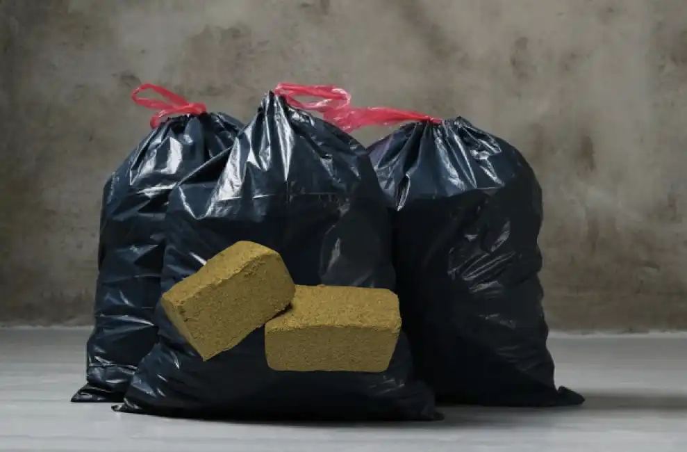 droga hashish busta immondizia sacco