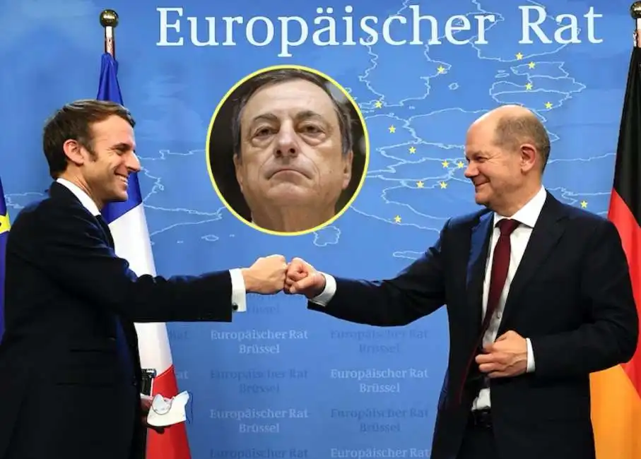 emmanuel macron olaf scholz mario draghi 