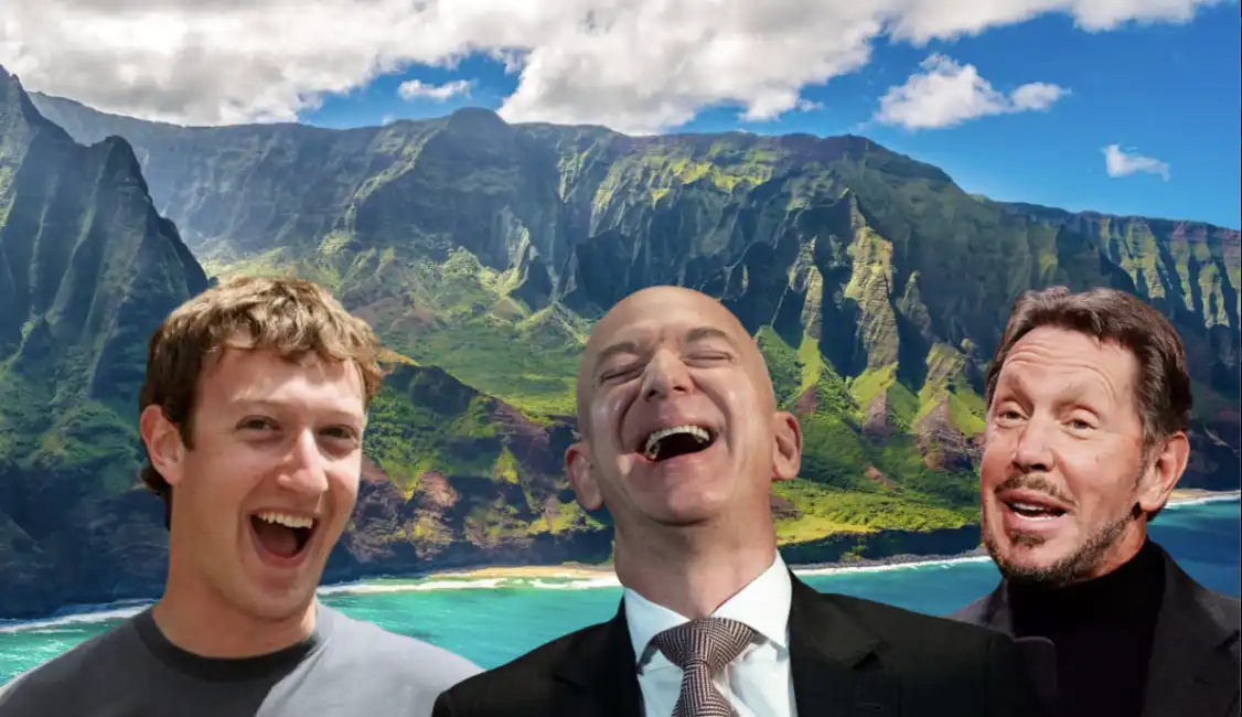 jeff bezos mark zuckerberg larry ellison hawaii