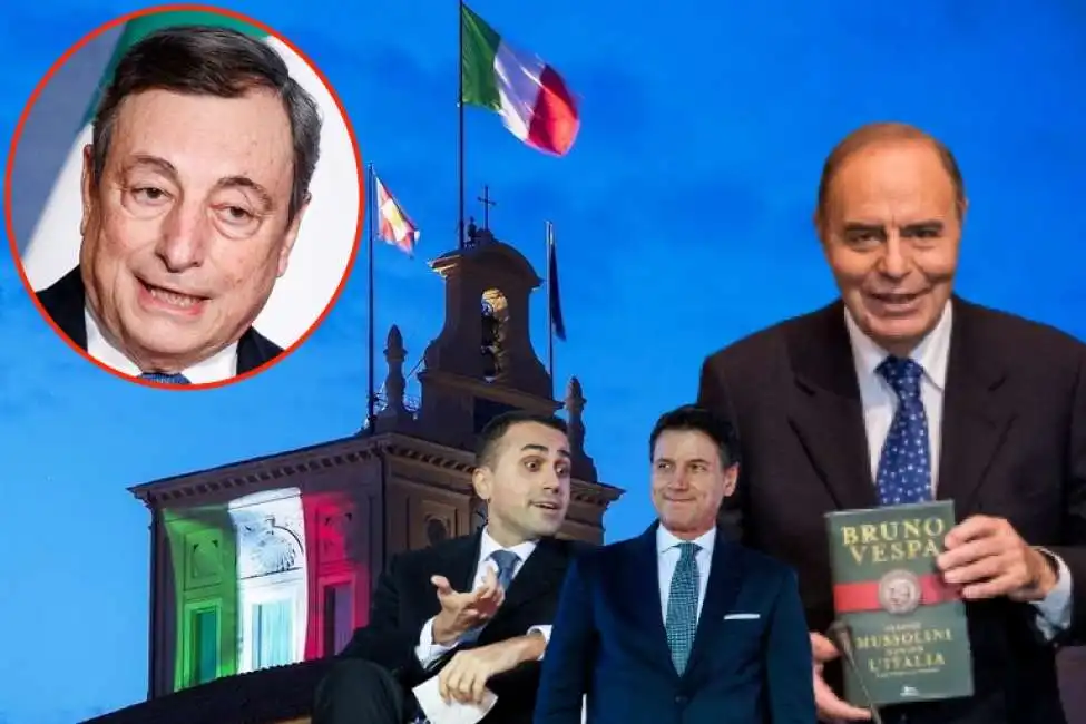  mario draghi luigi di maio giuseppe conte bruno vespa quirinale