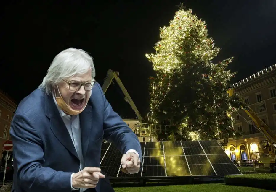 vittorio sgarbi albero di natale roma