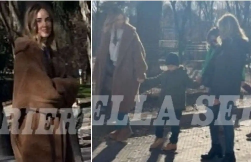 chiara ferragni con i figli e la madre a parco sempione il 24 dicembre 