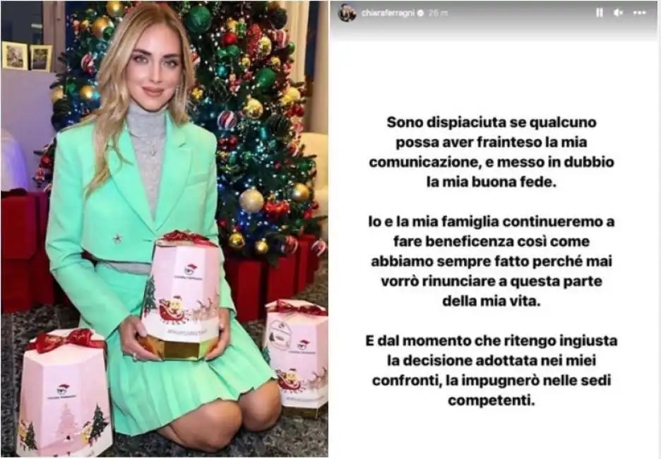 chiara ferragni risponde sul caso del panettone balocco