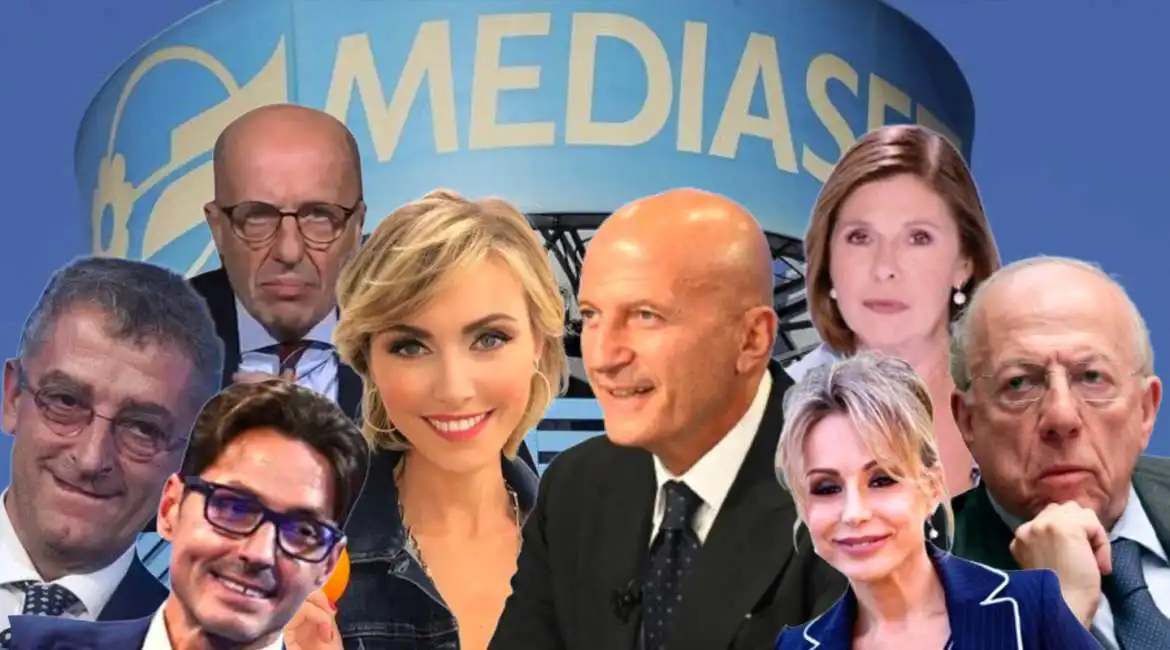 fedele confalonieri, mauro crippa, marina e pier silvio berlusconi sabrina scampini augusto minzolini bianca berlinguer alessandro sallusti mediaset