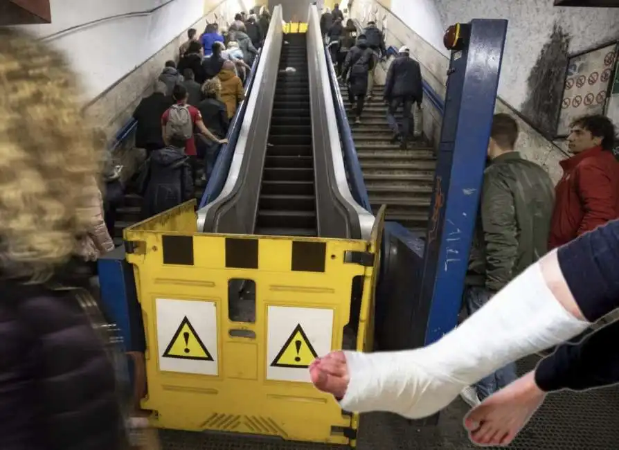 gamba rotta stazione roma termini turista