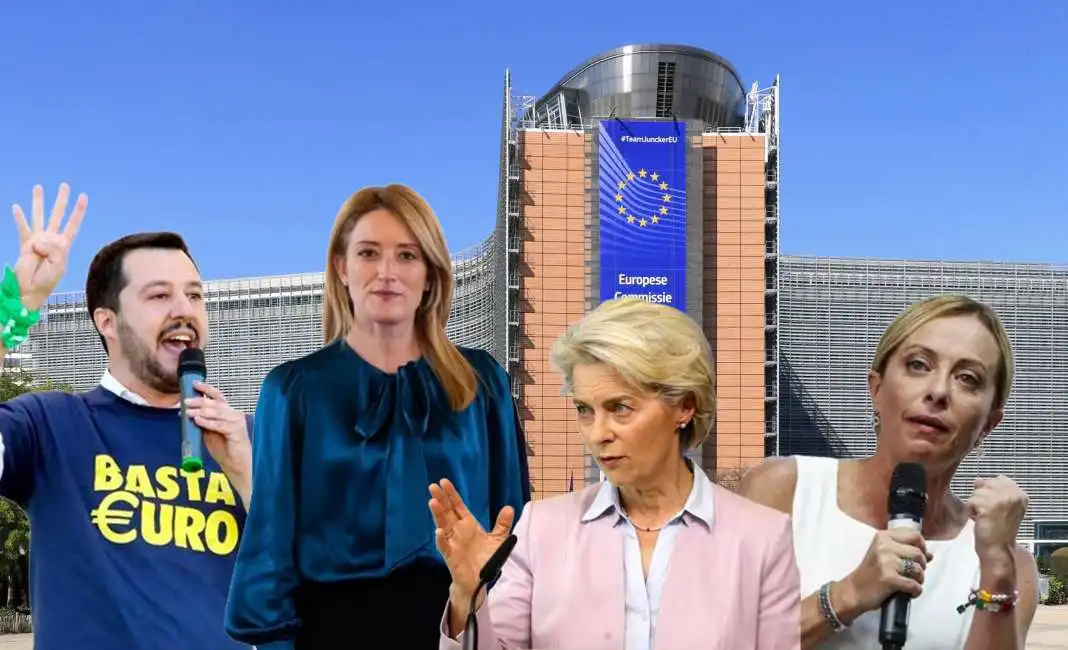 giorgia meloni ursula von der leyen roberta metsola matteo salvini 