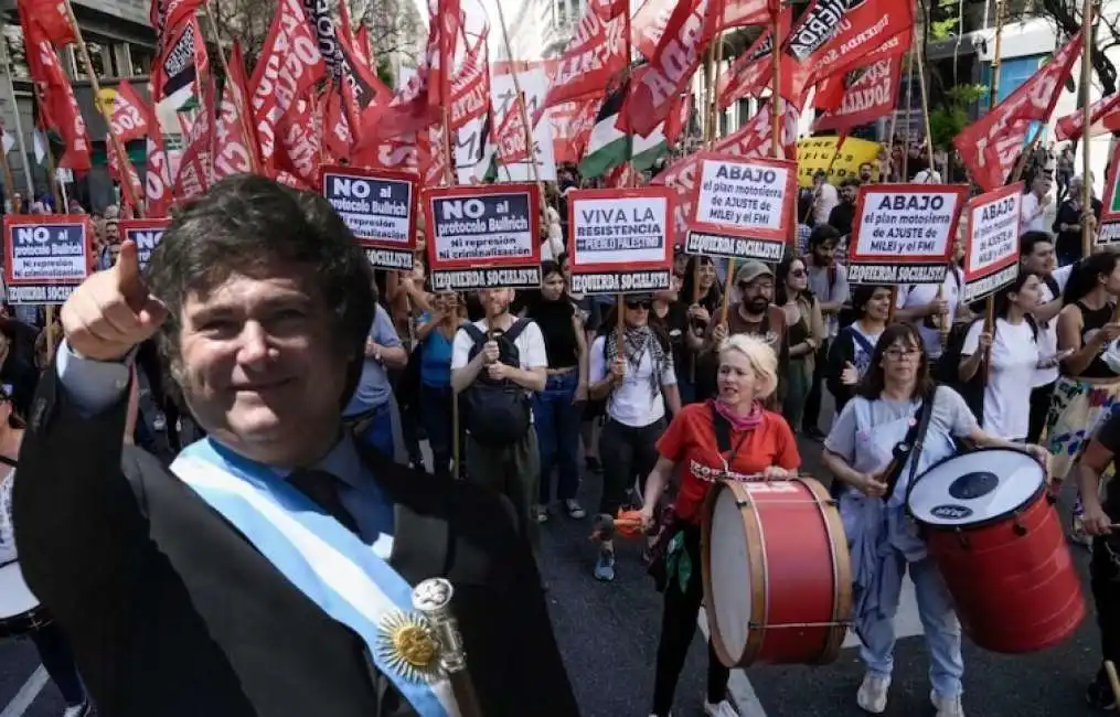 manifestazione contro milei a buenos aires 