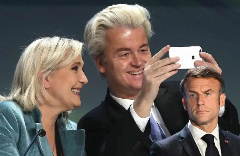 marine le pen geert wilders emmanuel macron 