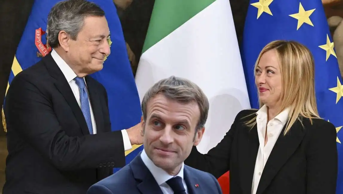 mario draghi giorgia meloni emmanuel macron