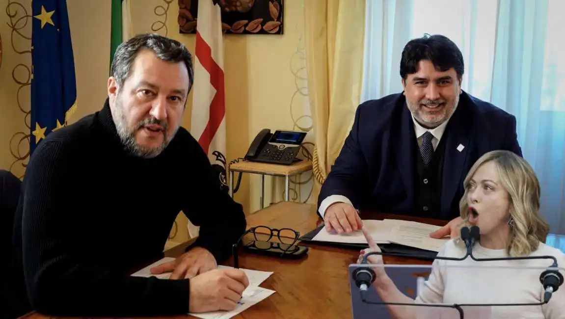 matteo salvini - christian solinas giorgia meloni 