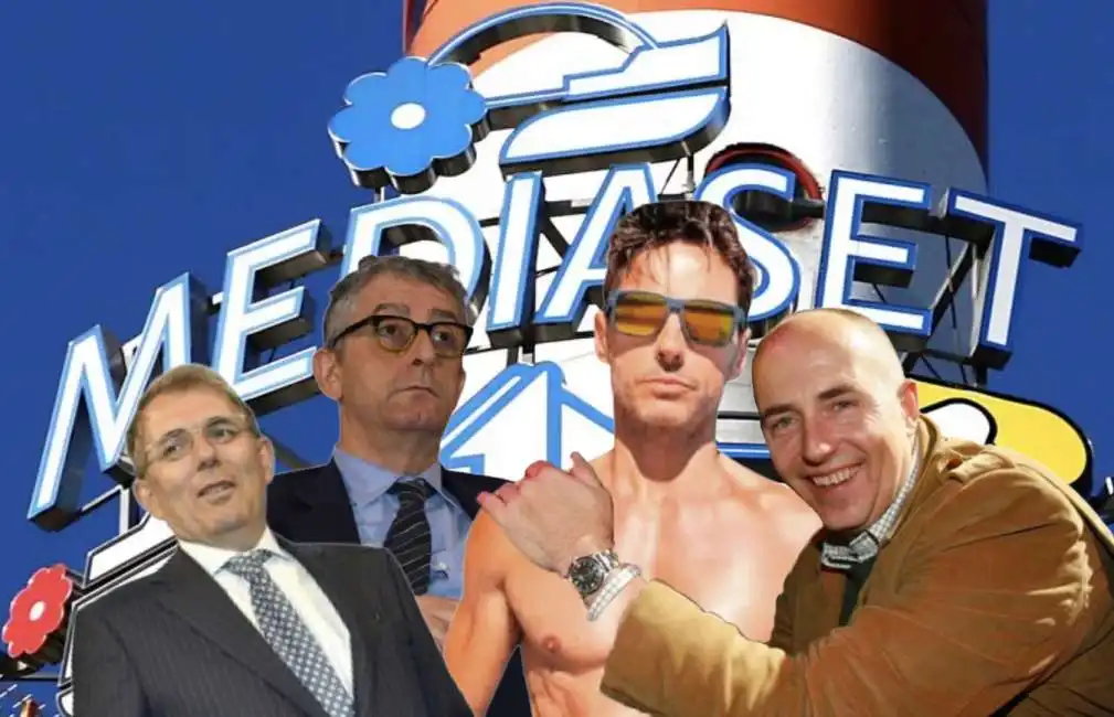 pier silvio berlusconi, mauro crippa, marco giordani e niccolo' querci mediaset niccolò