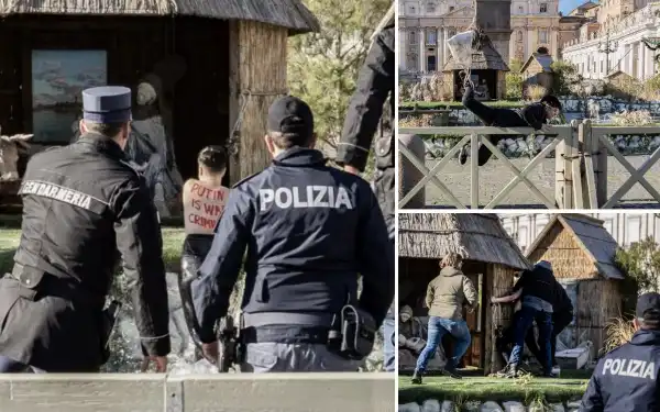 femen ucraina tenta di rimuovere il bambinello dal presepe in piazza san pietro - 9