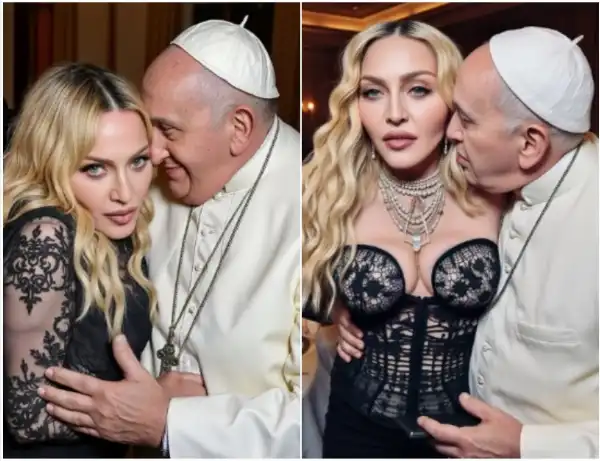 foto di madonna e papa francesco creata con ai