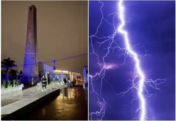 fulmine colpisce torre di un ristorante a palermo