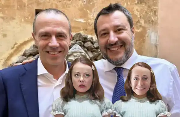 giorgia arianna meloni massimiliano romeo matteo salvini