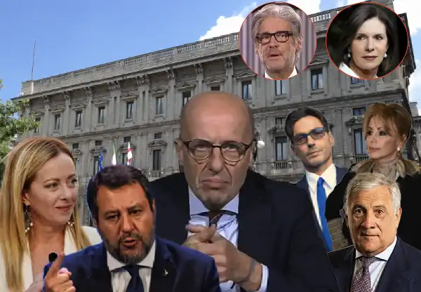 giorgia meloni antonio tajani alessandro sallusti marina berlusconi pier silvio piersilvio antonio tajani bianca berlinguer paolo de debbio