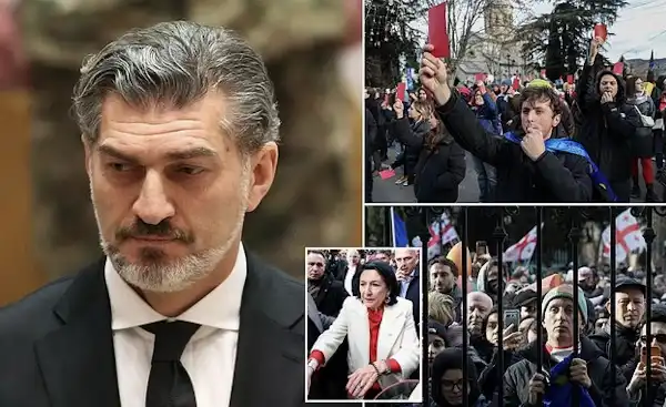 mikheil kavelashvili giura come presidente della georgia salome zurabishvili 