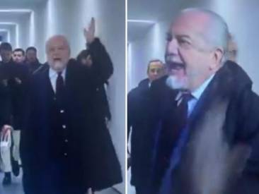 aurelio de laurentiis sbrocca alle telecamere prima di napoli juve 