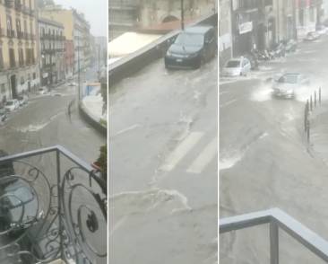 strade di napoli allagate per il maltempo 2